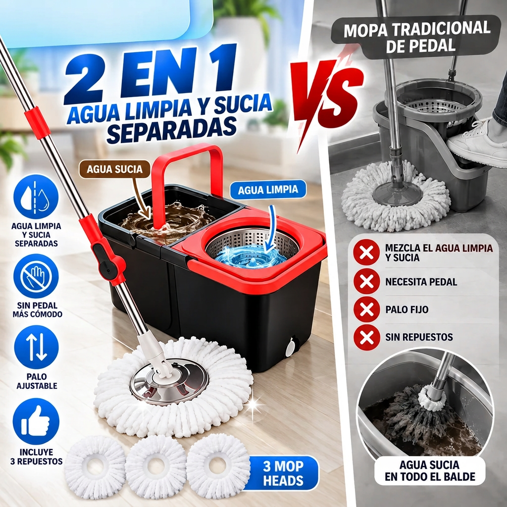 TRAPERO PLUS🧹✅| NO MAS TRAPEROS CONVENCIONALES CON AGUA SUCIA, CAMBIALO HOY MISMO✅‼️