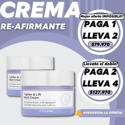 2X1 EN CREMA REAFIRMANTE SOLO  HOY👸~ ACABA CON LAS ARRUGAS Y LAS MANCHITAS AHORA‼️