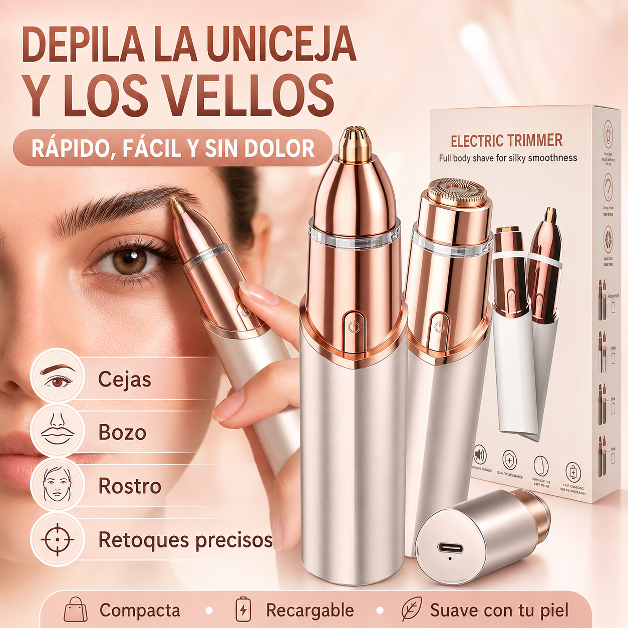DEPILADOR 2 EN 1❤️| NO MAS UNICEJA NI BELLOS FUERA DE LUGAR, TERMINA ESO AHORA MISMO👸✅