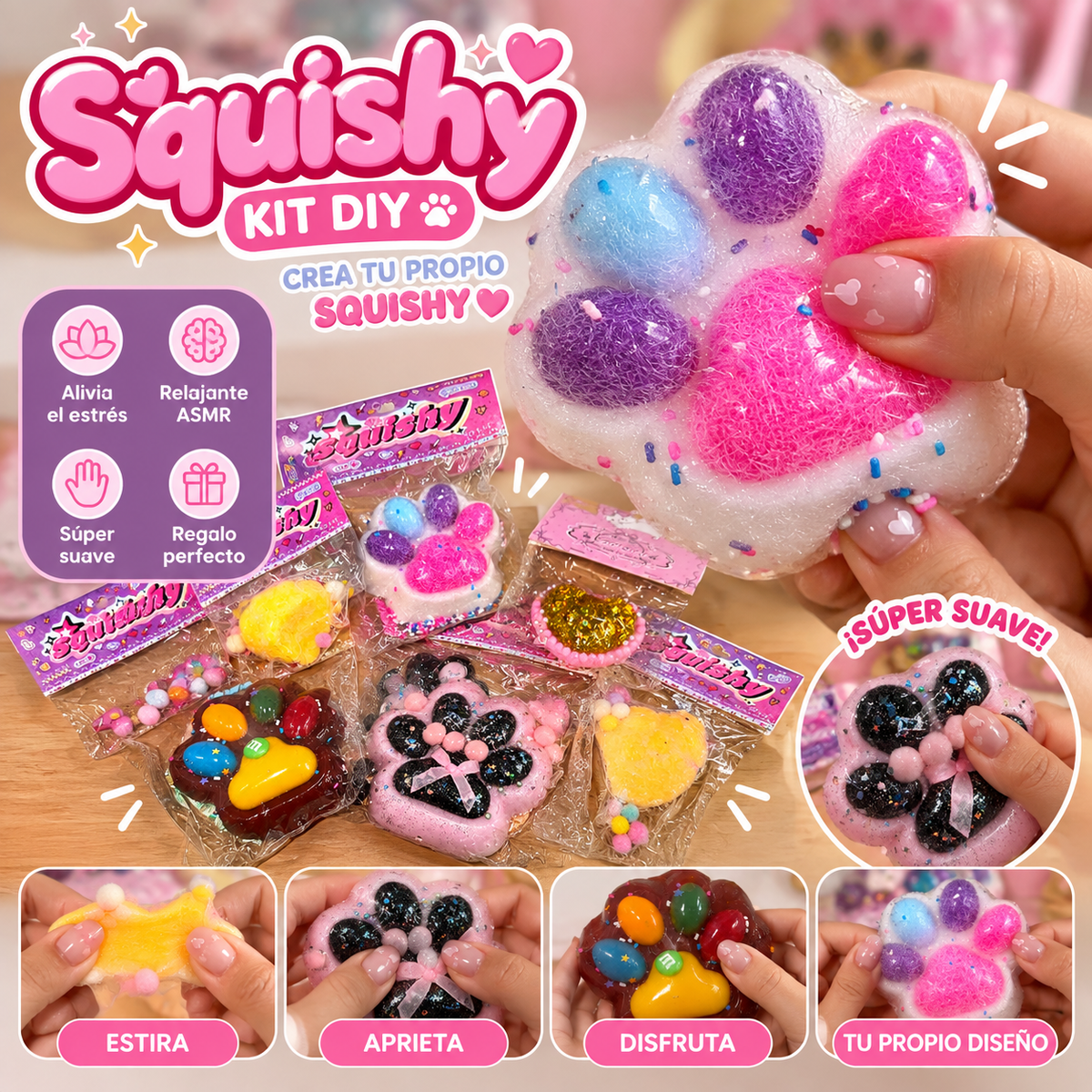 SQUISHY DIY🐾🩷| NO MAS ABURRIMIENTO EN CASA, DEJA QUE LA IMAGINACION DE TU HIJ@ VUELE HOY‼️🩷