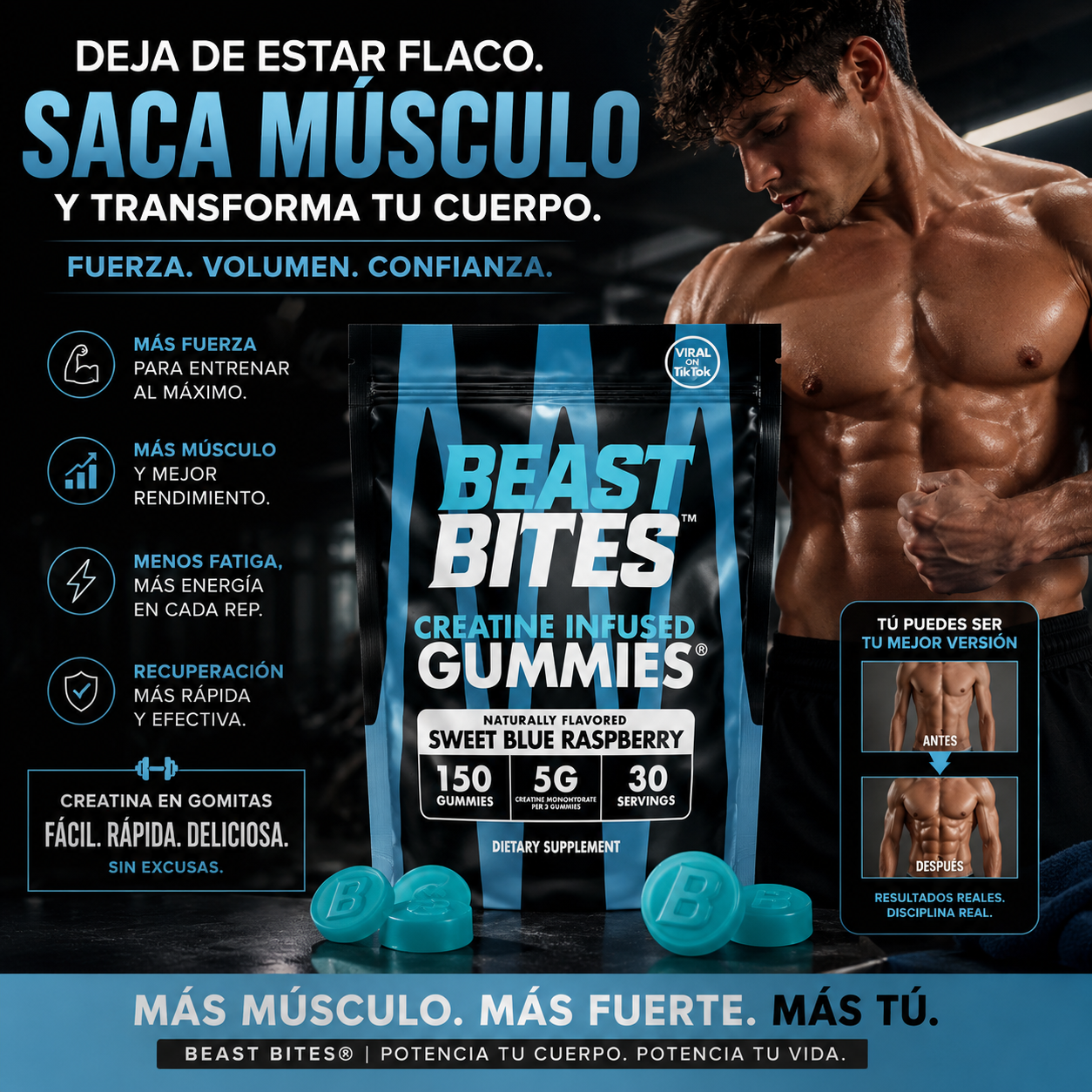BEAST BYTES🏋️‍♂️~ DEJA DE ESTAR FLACO Y VUELVETE UNA BESTIA EN EL GYM💪