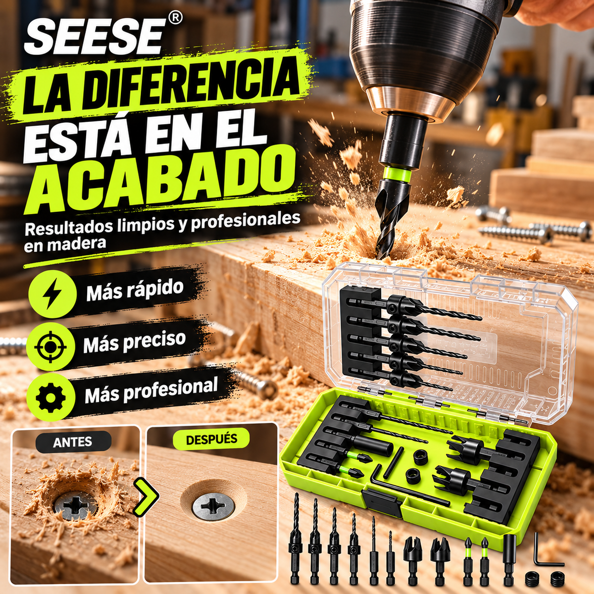 KIT BROCASPRO⚙️| NO MAS CHAMBONADAS🚫, MEJORA TUS ACABADOS CON ESTAS BROCAS ESPECIALIZADAS✅‼️