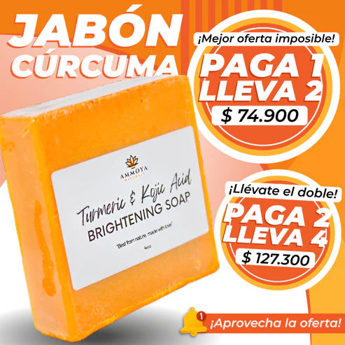 LLEVA 2X1 JABÓN DE CÚRCUMA Y ÁCIDO KÓJICO 🧼~ ACABA CON EL ACNE HOY MISMO 😮